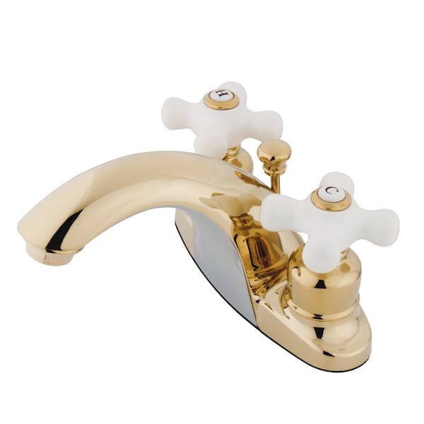 4" Centerset Bathroom Faucet, Polished Brass
